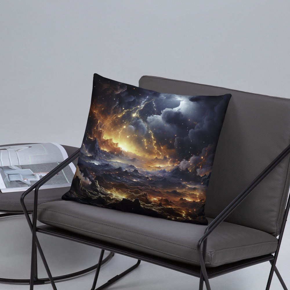 Space Throw Pillow Epic Fantasy Deep Space Polyester Decorative Cushion 18x18