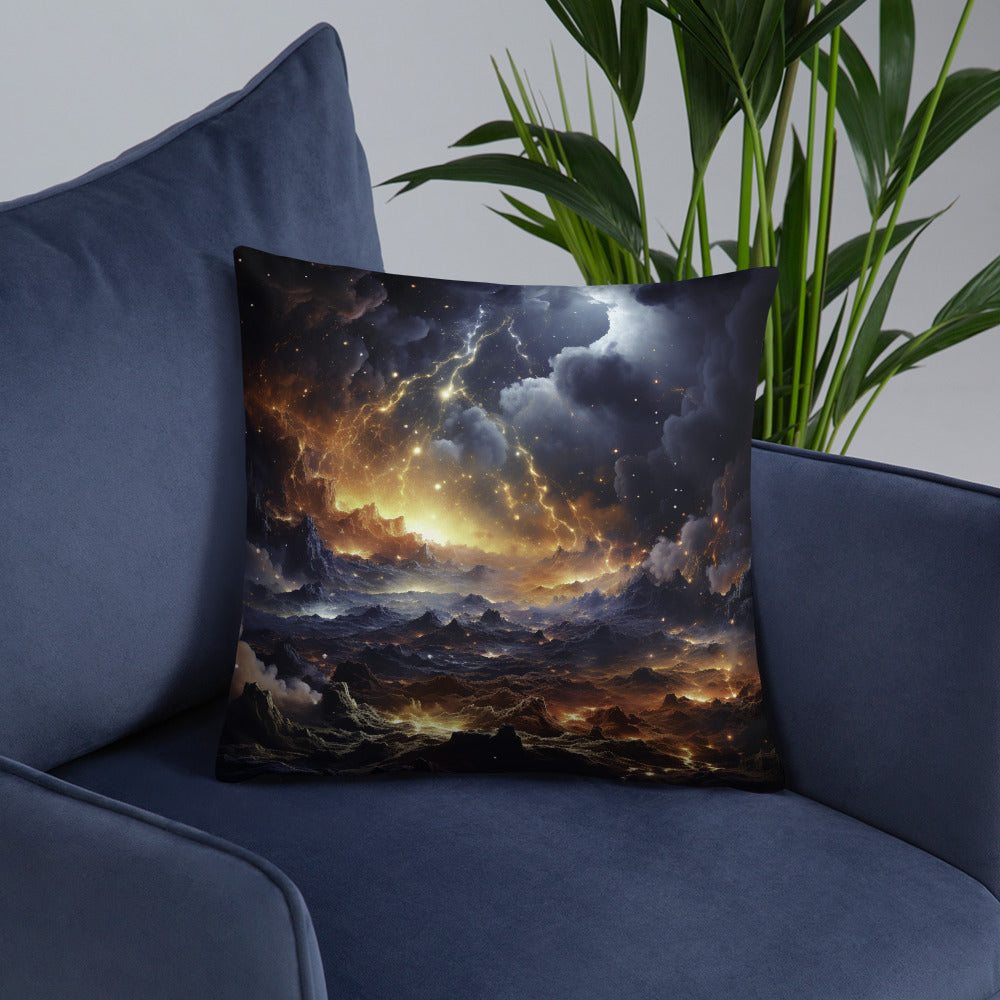 Space Throw Pillow Epic Fantasy Deep Space Polyester Decorative Cushion 18x18