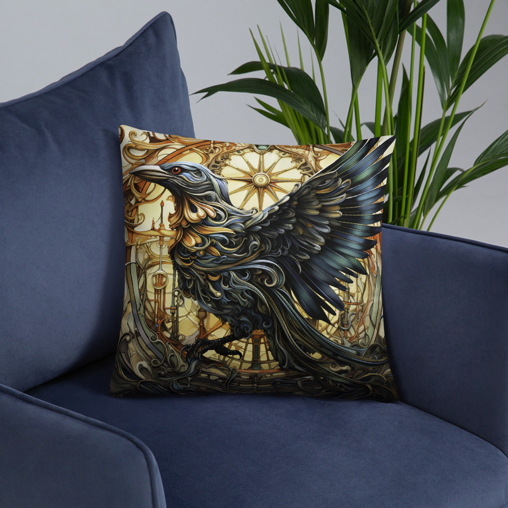 Bird Throw Pillow Exquisite Bird Melody Polyester Decorative Cushion 18x18